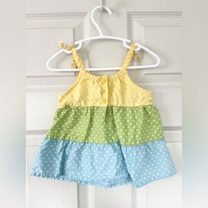 Gymboree Yellow, Green, and Blue Polka Dot Tank Top